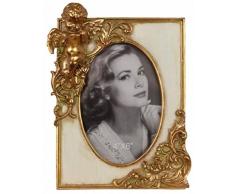 Casa Padrino cornice immagini barocco crema/oro 16,8 x A. 21,7 cm - Cornice portafoto stile antico - Decorazione soggiorno - Decorazione scrivania - Accessori decorativi in stile barocco