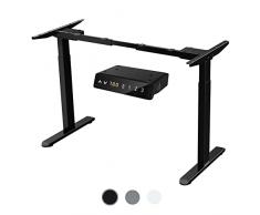 AIMEZO Scrivania Regolabile in Altezza 2 Motore Elettrico, 69-116 cm con Carico 120 kg, Porta di Ricarica, Pulsante di Preselezione della Memoria, Protezione Contro le Collisioni, Nero