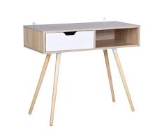 Fanilife, scrivania moderna a forma di L, scrivania ad angolo per computer e laptop, scrivania per studio, stazione di lavoro, in legno, grande scrivania per casa o ufficio Oak