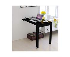 KXBYMX Semplice Tavolo Pieghevole Tavolo Pieghevole a Muro a Scomparsa, scrivania Computer Multifunzione, Tavolo per Bambini (Colore : Nero, Dimensioni : 90 * 60CM)