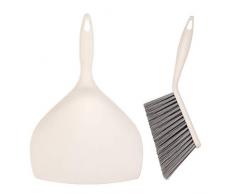 Paletta con Scopino, Mini Spazzola Set, per Pulizia Piano Casa, Ufficio, Divano, Tastiere e Scrivanie, Design Ergonomico del Pennello di Pulizia (Bianca)