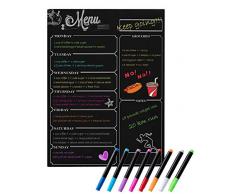 Newcomdigi Lavagnetta Magnetica Frigo Lavagna Magnetica da Frigorifero Lavagnetta Magnetica Cucina Promemoria Calendario Settimanale Pianificazione Organizer Ufficio 30 x 40 cm Nero