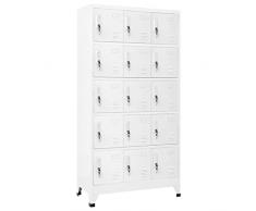 Festnight Armadio Ufficio con Serratura, Armadio Metallo, Armadietto Spogliatoio Metallo, Armadio per Ufficio, in Acciaio Grigio Chiaro 90x40x180 cm