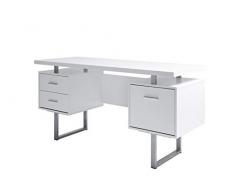 Marchio Amazon - Movian Vättern - Scrivania con 3 cassetti, 152,4 x 60 x 76 cm, colore bianco
