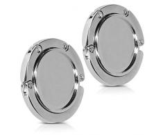 kwmobile 2x Gancio borsa da tavolo - Appendi borsa in alluminio pieghevole antiscivolo anti-graffio - Set 2 appendiborsa - max 3kg - bar ristorante ufficio