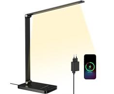 Electight Luce di Lettura LED Pieghevole, Lampada da Tavolo Protezione Degli Occhi con 50LEDs, Touch Control, 5 Modalità di illuminazione, Interfaccia USB, Funzione Timer, per Lavorare, Leggere