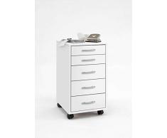 AVANTI TRENDSTORE - Fornovo - Cassettiera a rotelle in legno laminato, disponibile in 2 colorazioni diverse. Dimensioni LAP 33x63,5x38 cm (Bianco)