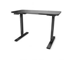 FrankyStar - Stand Up Desk scrivania elettrica tecnologia dual motor, stabile ripiano con regolazione digitale. Postazione mobile ufficio pc laptop computer per lavorare in piedi. (Nero, Telaio + Top)
