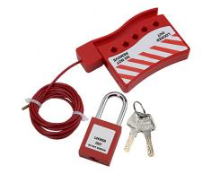 Cavo di blocco, lunghezza 2 m, flessibile, in acciaio inox, multiuso, cavo di blocco portatile per valvola a saracinesca per armadio elettrico