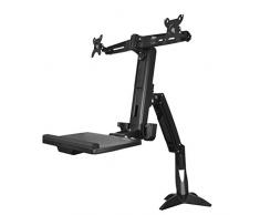 Startech.com ARMSTSCP2 - Startech.com ARMSTSCP2 Braccio Supporto per Doppio Monitor Sit-Stand, 2x Monitor fino a 24", Altezza Regolabile, Scrivania, ()