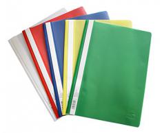 Idena 307007 - Cartelline A4 in plastica, 10 pezzi, 5 colori, 2 x Blu/Bianco/Giallo/Verde/Rosso