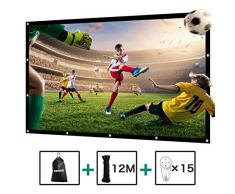 Schermo Proiettore, NIERBO Nessuna Piega Schermo di proiezione Schermo Proiettore 120" 16:9 Di Home Cinema/ Riunione/ Aula ed Aria Aperta- Ganci e le corde sono forniti