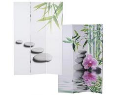 Mendler Paravento divisore Doppia Immagine 3 Pannelli T234 120x180cm Ko Samui