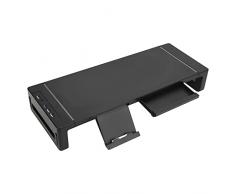 Monitoraggio del computer Reser tavolo da stampante desktop nero Organizzare lo scaffale con supporto per telefono collapdibile Office ACCS Monitor Monitor Monitor Reser con cassetti regolabili per la