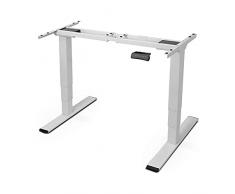 FLEXISPOT E5 PRO Scrivania Regolabile in Altezza con 2 Potenti Motori, 3 Livelli Telaio della Scrivania Standing Desk Scrivania Elettrica Scrivania Motorizzata con Tastiera Intelligente（Bianco）