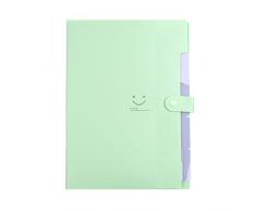 Hacoly Portatile Faldoni Portadocumenti con pulsante Cartellette Ufficio Porta Documenti Perfetta per Casa Scuola e Viaggio di Lavoro Cartella Portadocumenti - verde