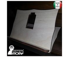 Mistermoby Leggio in Legno Massello per Libri Spartiti Supporto da Tavolo Dimensioni 20x24 Centimetri anche per Decoupage 1 Pezzo