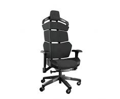 Adept Holo - Sedia da gaming ergonomica - Sedia da scrivania - Sedia da ufficio - Microfibra, ecopelle (nero)