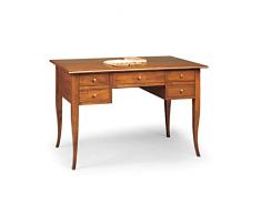 Milani Home s.r.l.s. Scrittoio Tinta Noce 130x65x81 per Interno Sala da Pranzo Salotto Cucina Ufficio Massello Arte Povera