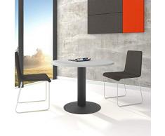Optima - Tavolo rotondo per riunioni, colore: grigio chiaro, diametro 100 cm