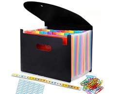 Cartella Portadocumenti per Ufficio A4 Porta Documenti Espandibile 24 tasche Impermeabile Multicolore Struttura a Fisarmonica per Casa Scuola e Viaggio di Lavoro