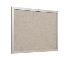 Bi-Office Pannello Per Avvisi Lavender, Cornice in MDF Perla, Bacheca Per LUso Con Puntine, 60x45, In Tessuto Perla