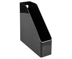 mDesign Organizzatore Forniture Ufficio per Cartelle, Raccoglitori, Riviste, Libri - Nero