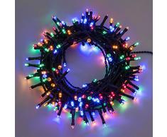 Catena 7,5 m, 180 led multicolor, con giochi di luce, cavo verde, EX Best Value, luci di Natale, luci per lalbero di Natale, luci colorate