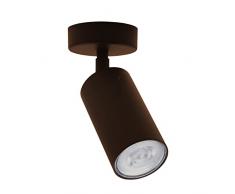 L+ Faretto Led soffitto o parete orientabile, in metallo, Lampadario cucina moderno, Plafoniera Led, diametro 6cm, attacco per lampadina GU10 (Corten)