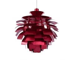 KBEST Lampada a Sospensione Borgogna Chiba Pigna in Alluminio Palla Luci Soffitto Creative Lampadario Paralume Forma Sferica Fatta di Spirali Petalo D45cm