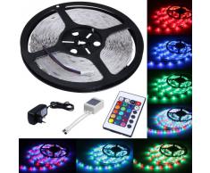 Jago Striscia LED classe A++ fino A adesiva 5 metri chip 3528 con alimentatore telecomando 24 tasti