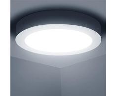 Aigostar Lampada da Soffitto LED Bagno, 12W Equivalente a 113W, alta luminosità, Plafoniera LED Soffitto 6500K Luce bianca fredda, Plafoniera dritta led per Soggiorno Sala da Pranzo, Ø17.4cm