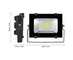 Viugreum Faro 30W Fari LED Lampade per Esterni, Impermeabili, 3600LM, LUCE BIANCA CALDA SOFFUSA (2800-3200K), Lampada Potente Risparmio Energetico Faretto per Giardino
