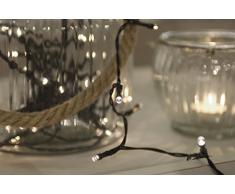 Stylehome, striscia di luci a 48 LED, lunghezza 3,6 m, cavo 50 cm, 3 x AA batteria, per esterni, con timer 6 ore/18 ore, luce bianca calda 684004