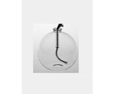Lampada ad olio rotonda vetro chiaro, lampada ad petroleo in vetro trasparente da appoggiare lampada da tavolo vetro cristallo, soffiato con la bocca diametro ca, 4 cm Altezza ca 3,6 cm Oberstdorfer Glashütte