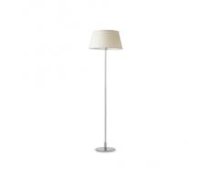 FARO 68418 - MITIC lampada da terra in metallo e paralume in tessuto beige