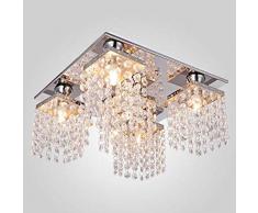 LED plafoniera cristallo soffitto moderna Corridoio Lampada K9 cristallo Illuminazione Lampadario moderno per Soggiorno Sala da Pranzo Balcone camere da letto,camere dalbergo,G9*5(Non incluso)