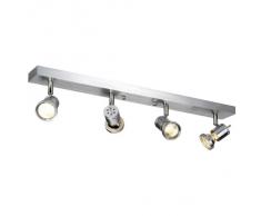 SLV Asto II 147444 - Lampada spot da parete o da soffitto, in alluminio spazzolato, altezza 10 cm, GU10 230 Volt max. 75W