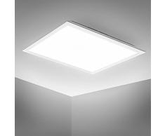 B.K.Licht Plafoniera LED per ufficio, Pannello da soffitto da 12W, 1300Lm, luce bianca neutra, Ultrapiatto 55mm, Lampada da soffitto o parete moderna, quadrata lato 29,5cm, Bianca
