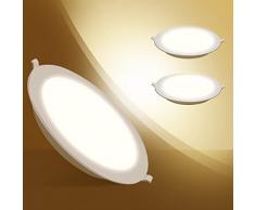 Aigostar Faretti led da incasso, led integrati 15 W Equivalenti a 140 W, 1200LM, luminescenza diretta, Faretti da Incasso senza trasformatore, Luce naturale 4000K, foro incasso Ø 145-155 mm