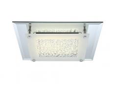 12 Watt Led Soffitto Lampada Luce Cromo Vetro Cristalli Chiari Globo 49300