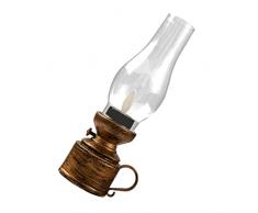 Uonlytech Lampada a olio in vetro: lampada vintage a petrolio decorativa per la casa, lampada elettronica a petrolio per camera da letto di nozze, decorazione della stanza (bronzo)