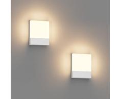 Klighten 2 Pezzi 24W Lampade da Parete LED Esterno/Interno IP65, Applique da Parete Moderno in Alluminio, Lampada a Muro per Balconi Giardini, Bianco, 1500 Lumen, Bianco Caldo 2700K-3000K