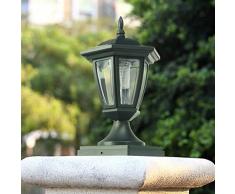 YMNLZ Lampada Giardino Solare Esterno LED, ABS Nero Luci Colonna Lanterna Esterno, Impermeabile Lampione da Giardino Solare Palo Illuminazione Esterno Decorativa