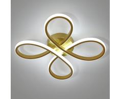 Plafoniera LED Soffitto, 32W Moderno Oro Elegante Plafoniera Led a Forma di Fiore Creativa, 3400 Lumen, Lampada da Soffitto a Led in Alluminio per Camere da Letto, Soggiorno, Corridoio ( 6500K)