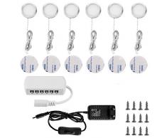 Lightess 6Pezzi Lampada per Armadio LED per Armadio Lampada da Lavello per Cucina Luce Notturna per Vetrina Guardaroba Camera da Letto