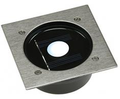 Faretto da incasso a LED a energia solare fondo in acciaio inox, quadrato fino a 2000 kg ad IP44