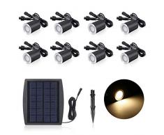Lixada 3,2 V 0,2 W Mini Faretti Incasso Ricarica Solare LED Lampada da Giardino Sensing IP65 Impermeabile per Giardino Percorsi Metropolitana Pavimento Bagno 8PCS / 6PCS