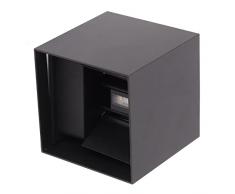 Uxsiya Applique da parete per recinzione, LED quadrato in alluminio a rondella da parete a risparmio energetico per scale