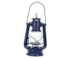 Koulate, Lanterna a olio in stile vintage, al cherosene, da tavolo, per casa, giardino e campeggio Blu